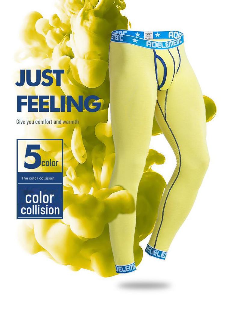 Мужские облегающие термолеггинсы из хлопка и шерсти