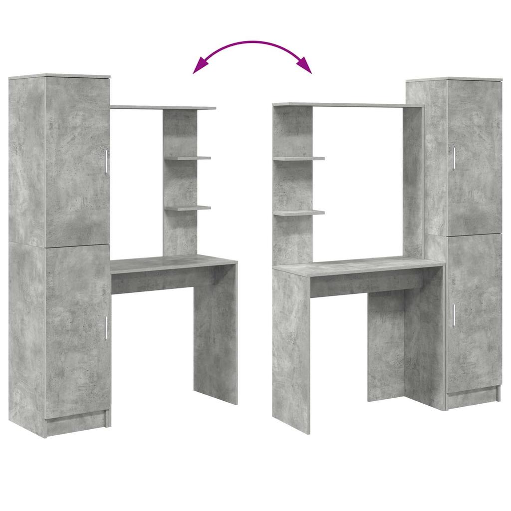 Desk Set 2 pcs Concrete Grey