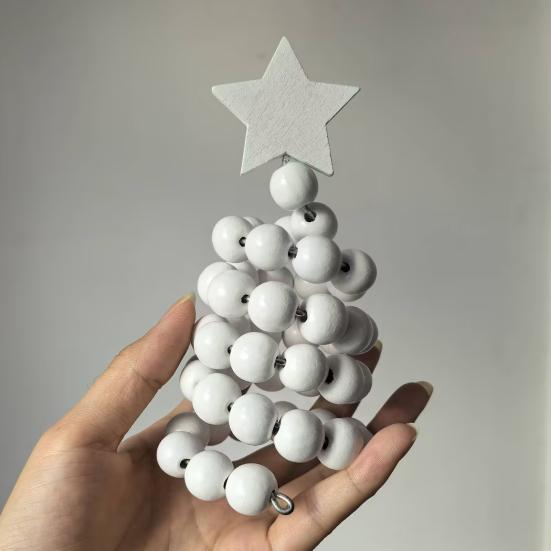 Скандинавское деревянное спиральное рождественское украшение, деревенская бусина, бохо рождественская фигурка елки для дома, офиса, фермерского дома, центральный элемент