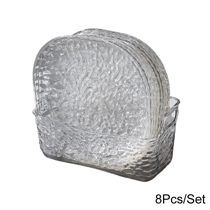 1 набор тарелок для вертелов с узором в виде ледника, контейнер для мусора, прозрачный поднос для закусок, маленькая тарелка для конфет в стиле ретро для дома