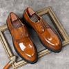 Classic Office Men Patent Shoes Lace-Up High Grade Cowhide Leather Formal Dress Wedding Party Shoes Ideal For Business