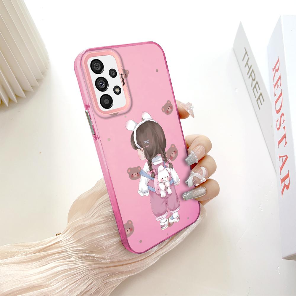 Окрашенный узор, цветной серебристый, двухсторонний, жесткий, противоударный чехол для телефона Samsung