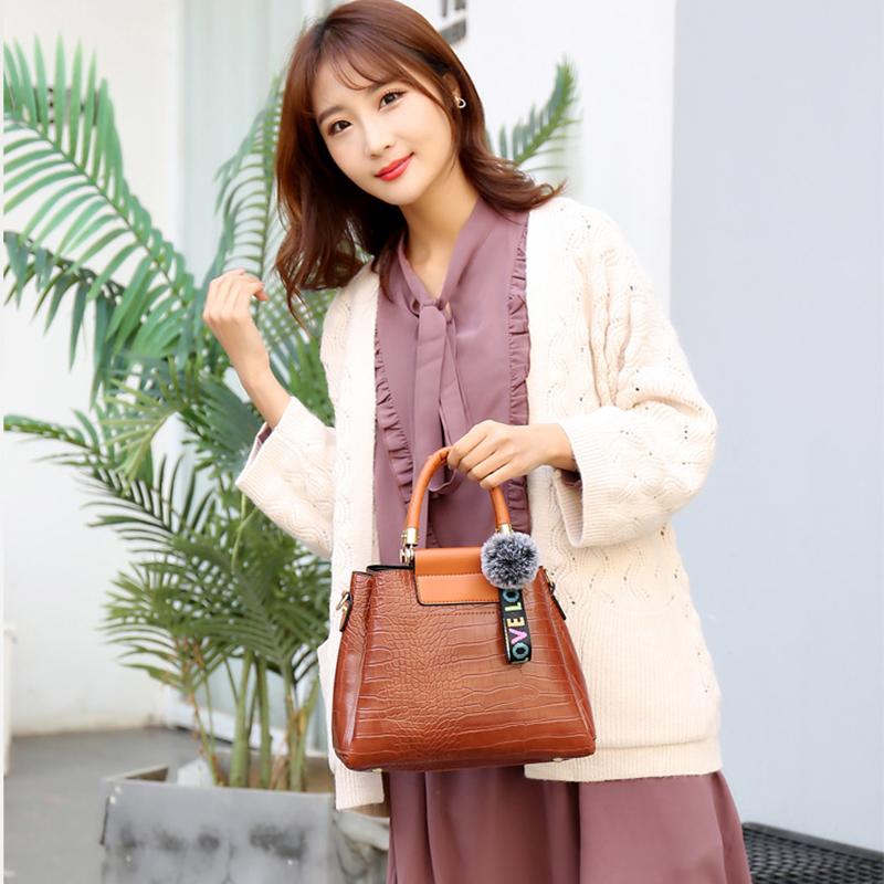 4 шт./компл. женская кожаная сумка в стиле ретро со змеиным узором, сумка на плечо, большая вместимость, набор из четырех предметов, косые сумки с украшением из подвески