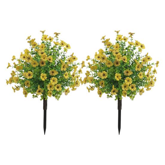 Искусственное топиарное дерево, искусственный кустарник с цветами, устойчивые к ультрафиолетовому излучению, искусственные растения с колышком для наружного, внутреннего сада, крыльца, декора