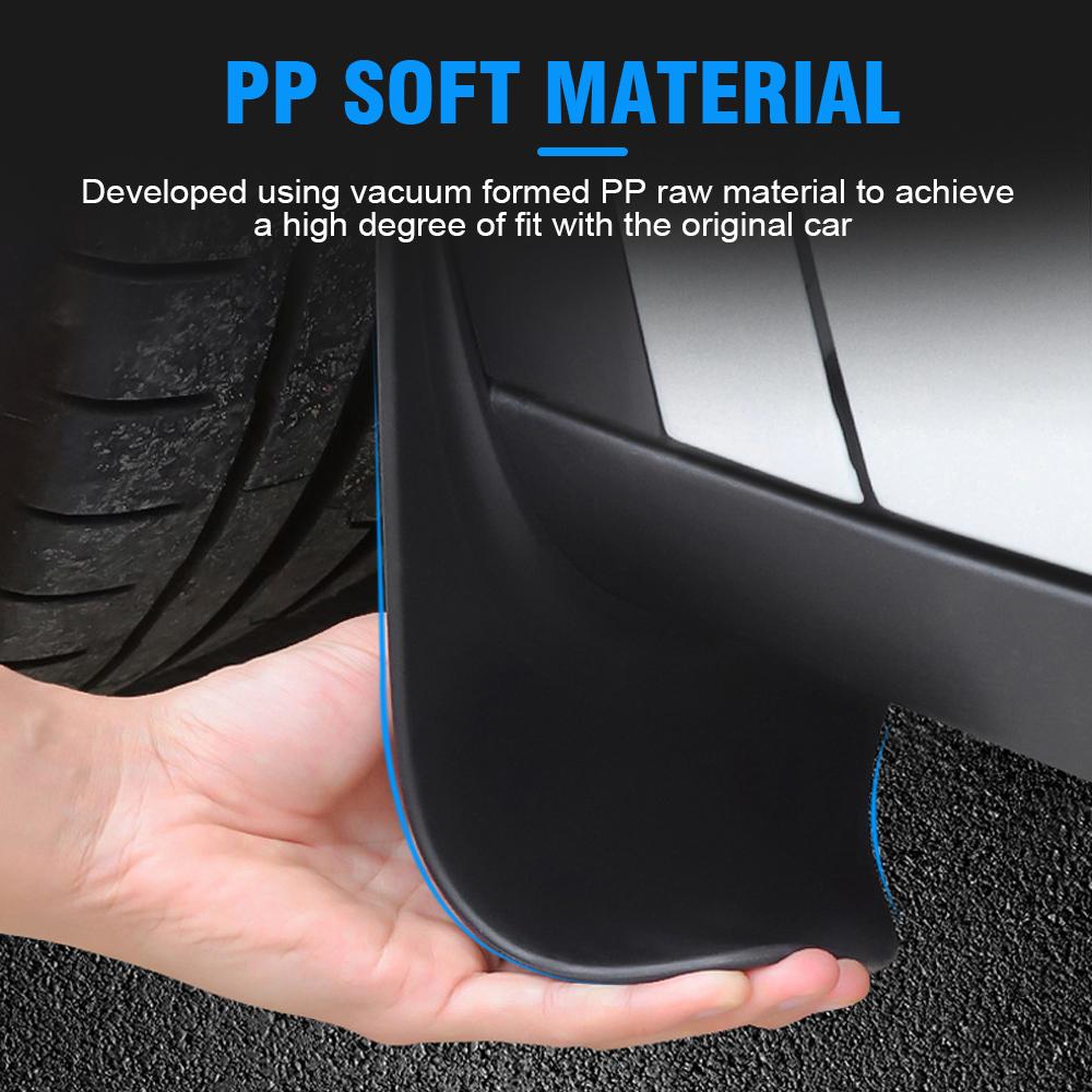 1Set Mud Flaps For Tesla Model Y 2020 2021 2022-2024 Splash Guards Fender No Drilling No Tape All Weather Mudflaps Accessories