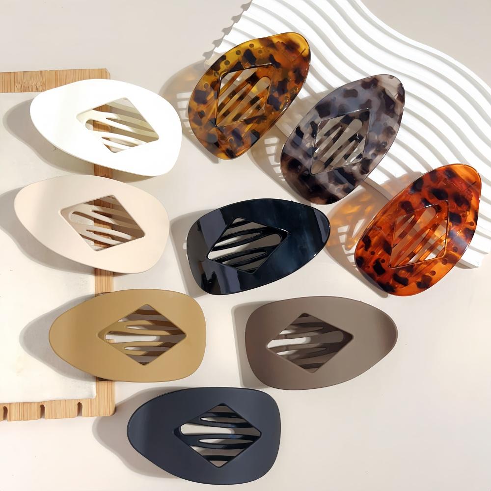 Trendy Lay Down Flat Hair Claw Clips for Women Girls Big French Duckbill Barrettes Hairpin Ponytail Styling Accessories