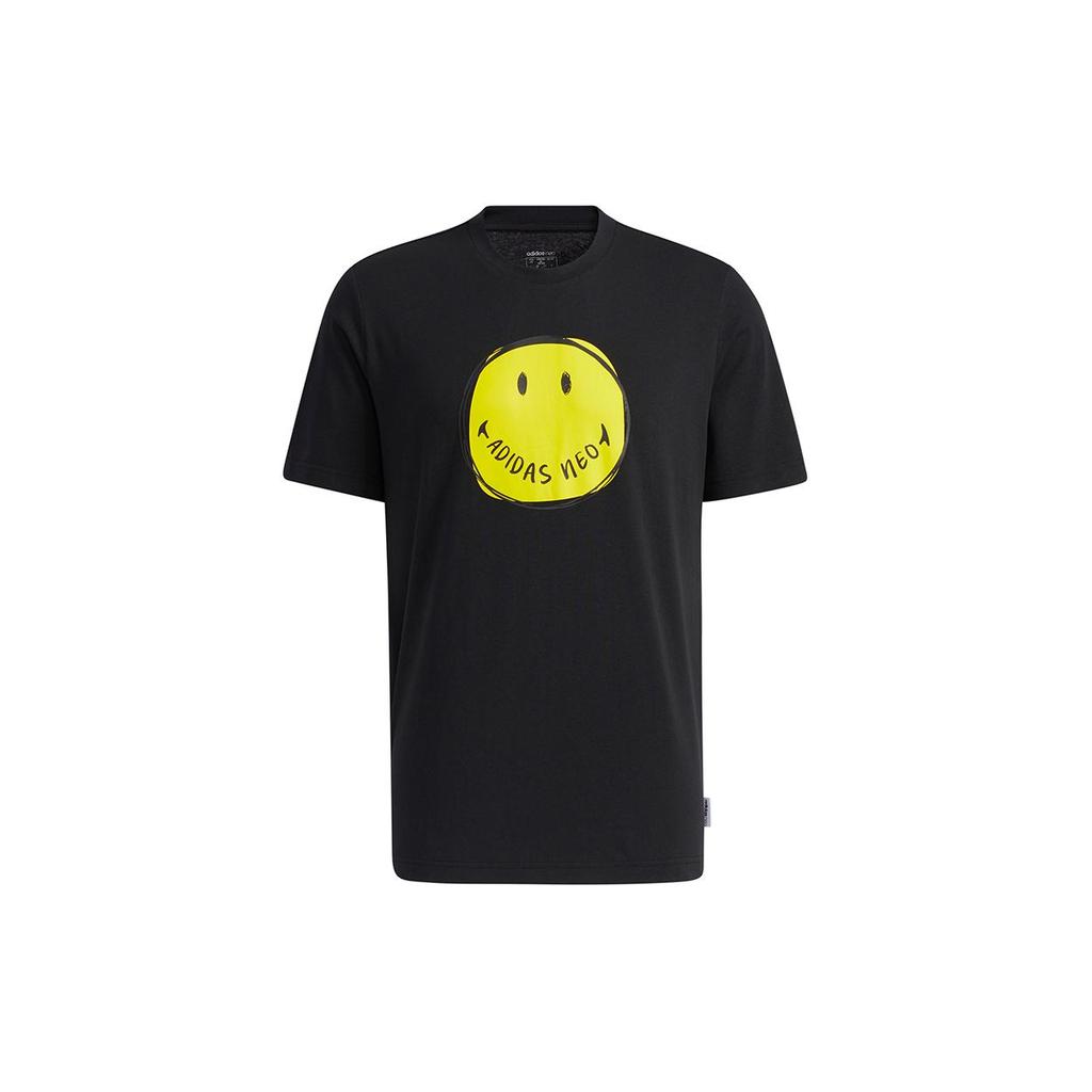 Adidas Neo T Shirts Men's Black Crew Neck Moderate Straight Fit H62013