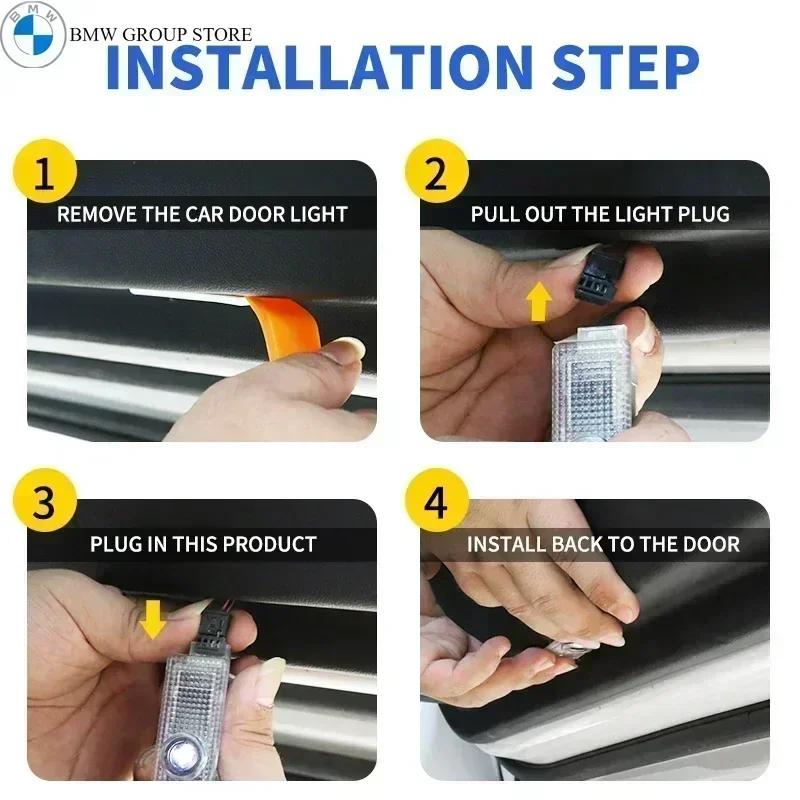 2/4P car door LED welcome light is suitable for BMW (2011-2014) 6 Series F13 coupe/F12 convertible (640i, 650i, M6.E85/E86 Z4 gsrm90 sbfu3