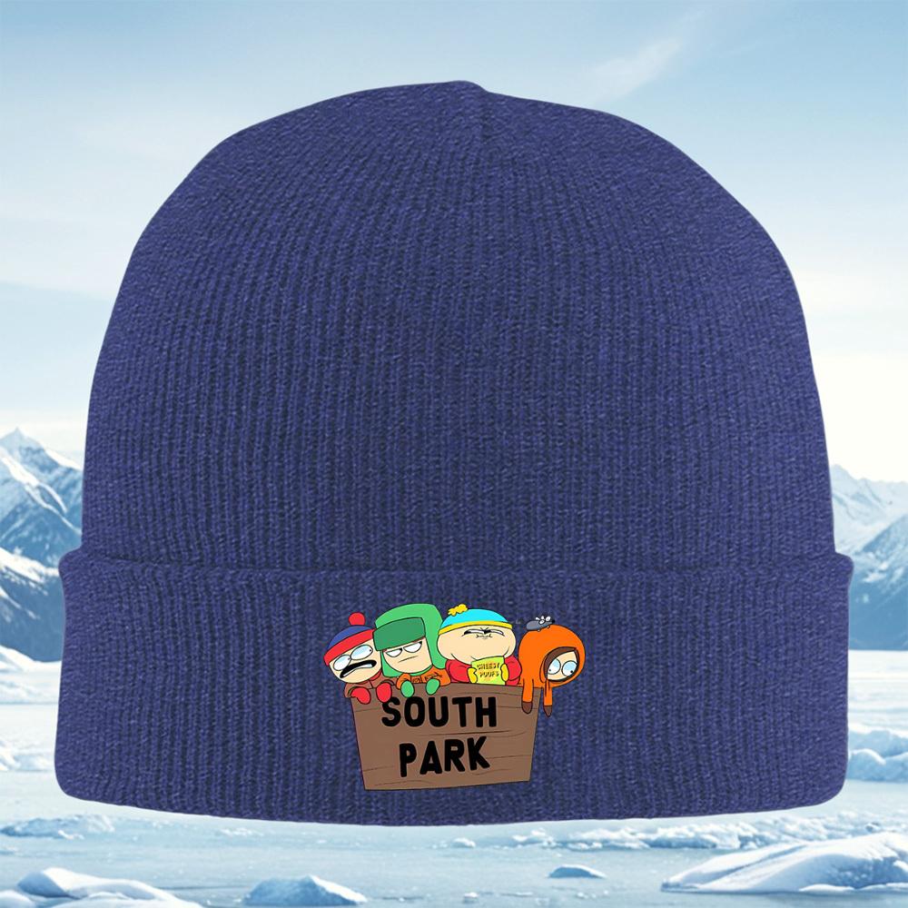 South Park cartoon characters hold board Men Women Unisex Knitted Hat Beanie Pullover Cap Winter Thermal Warm Christmas Outdoor
