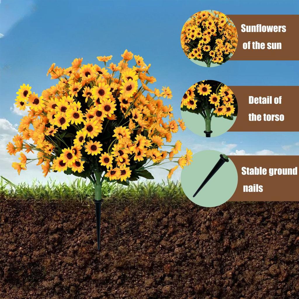 Желтая маргаритка для посадки на земле, имитация цветов, украшение сада, крыльца, террасы; Украшение для сада; Искусственный цветок