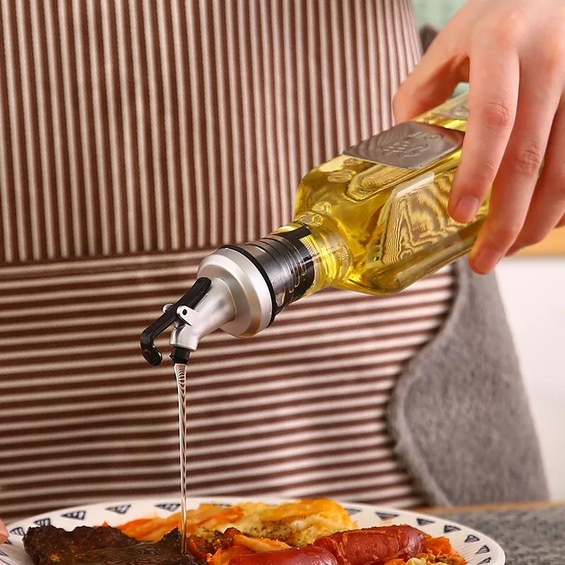 4 шт. бутылка для приправ, бессвинцовое стекло, автоматическое открывание и закрывание насадки для масла, бутылка для масла, герметичная бутылка для соевого соуса