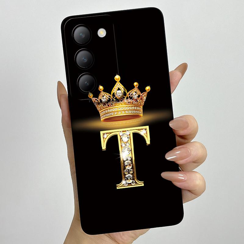 Для Vivo V30 Lite 4G Чехол Корона Буква Мягкий Силиконовый Чехол для Телефона Для Vivo V30 SE V40 SE Чехол на Vivo Y100 T3 5G Ударопрочный Funda