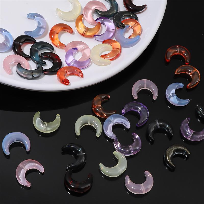 Разноцветные стеклянные бусины в форме полумесяца 15х12мм 10шт. Для изготовления украшений DIY Браслет Ожерелье