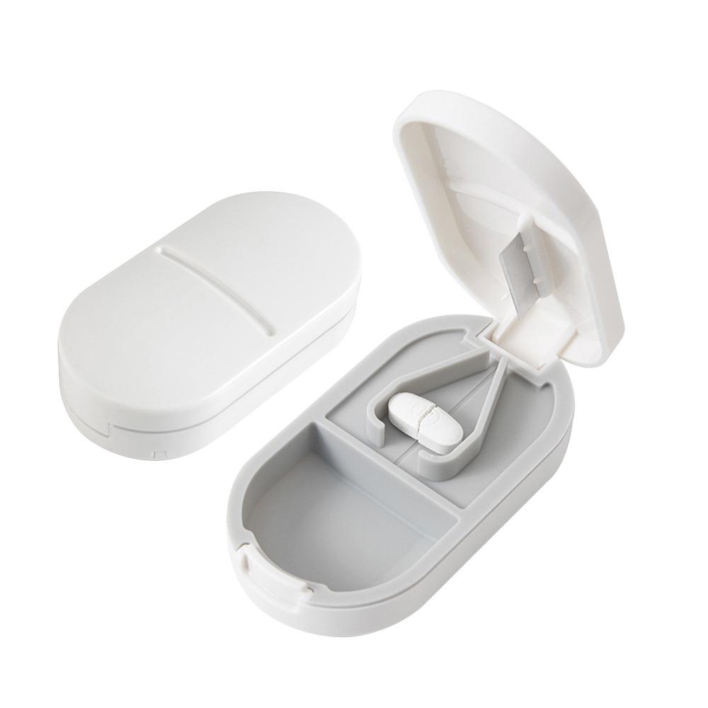 Portable Medicine Splitter Box 2 In 1 Powder Tablet Grinder Travel Medicine Pill Box Pills