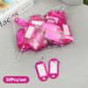 50Pcs Colorful Keychain Key Tag Label ID Name Room Address TEL Number Marker Key Tag Baggage Tag With Split Ring