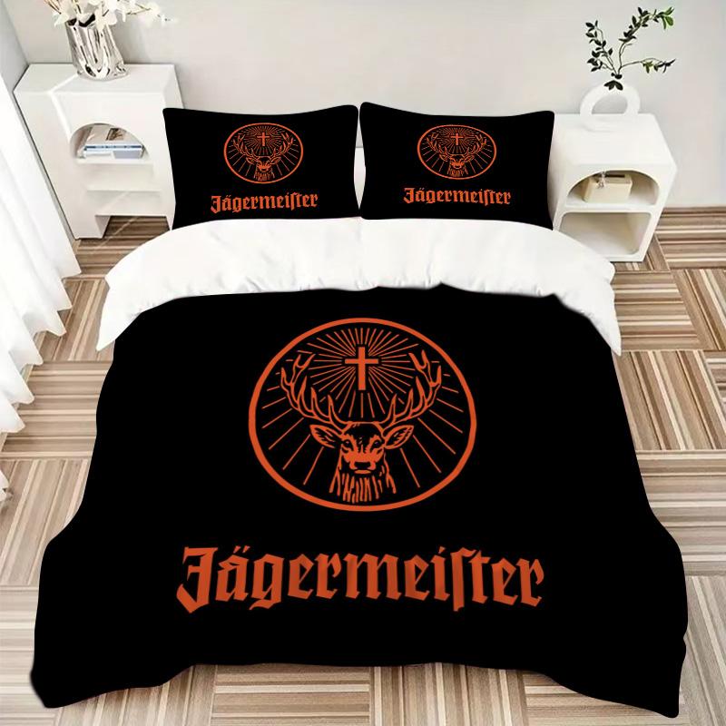 Jgermeister Spirit Drink Print 3Pcs Bedding Setduvet Cover With 2 Bedropillowcase Home Birthday Gift