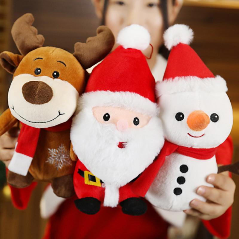 23CM Christmas Ornaments Santa Claus Snowman Elk Toys for Kids Xmas Gifts Merry Christmas Decorations for Home Party Supplies