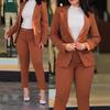 2024 Elegant Women's Casual Double-Breasted Suit In Solid Colors