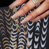 2 Sheets of French Nail Art Stickers 3D Embossed Self Adhesive Glitter Strip Line Nail Art Decals