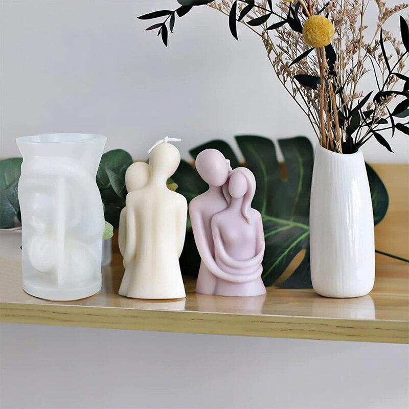 Сделай сам, обнимай, портрет пары, свеча, силиконовая форма, форма для выпечки торта, ароматерапия, штукатурка, украшения для дома