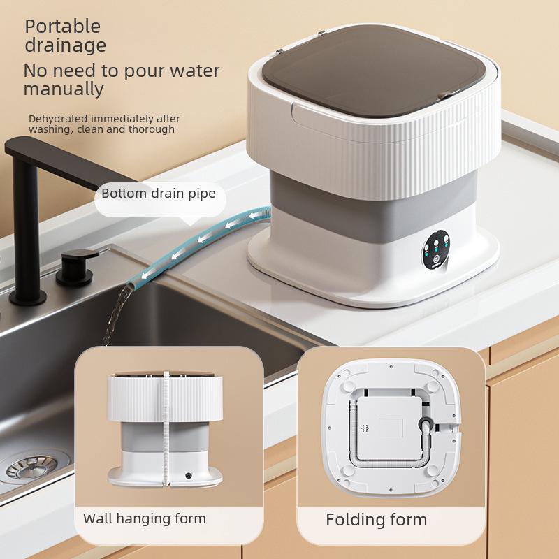 Портативная мини-стиральная машина: Компактная автоматическая стиральная машина с сушилкой для общежитий и детской одежды