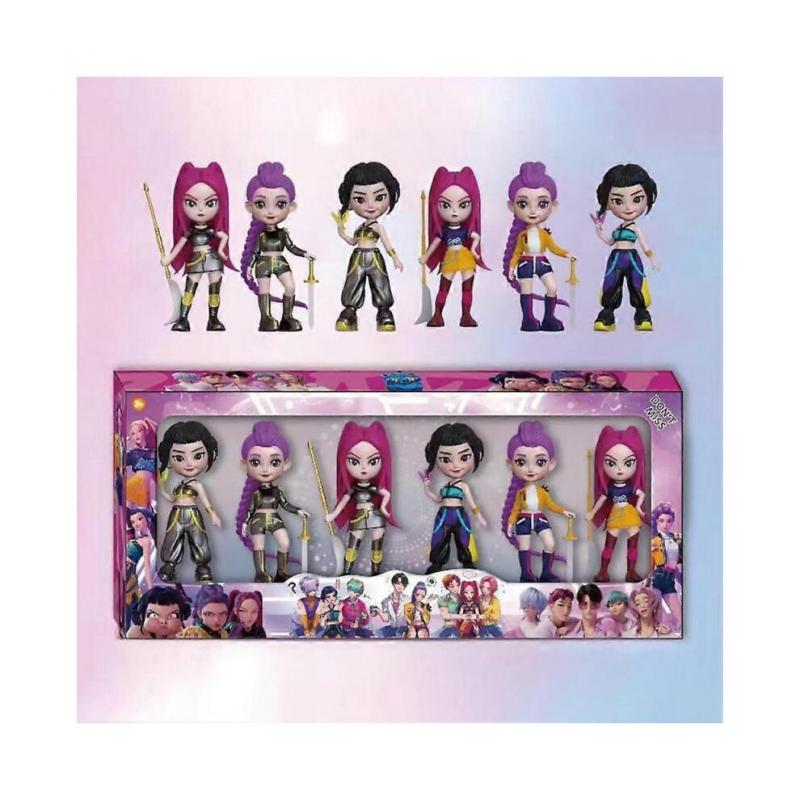 (6pcs Mix B)6Pcs K-POP Demon Hunter Dolls Action Figure Saja Boys Toy Rumi Mira Zoey Figurine Doll Birthday Gift For Kids Fans