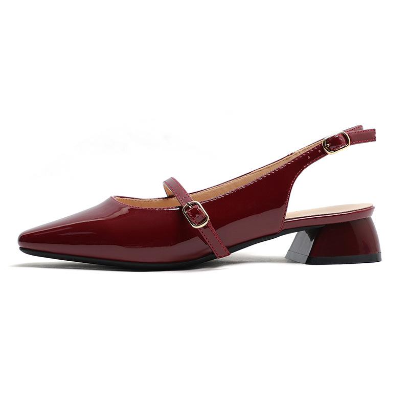 Сандалии Baotou женские с открытой спиной спереди пустые весенне-летние туфли одинарные туфли модные женские туфли с пряжкой на ремне дизайнерские сандалии