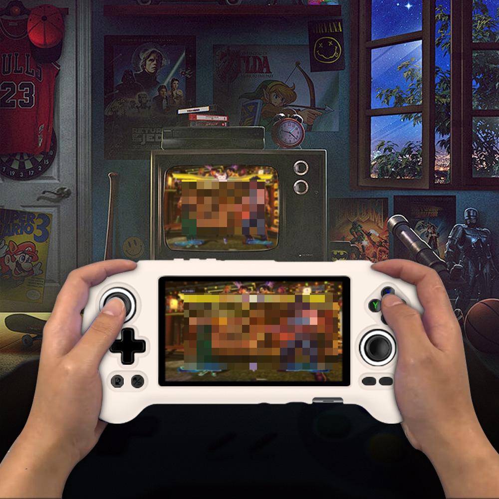 Для ANBERNIC RG556 Защитный чехол Ретро портативный силиконовый чехол Игровая консоль Противоударный чехол Ручка Защитная крышка