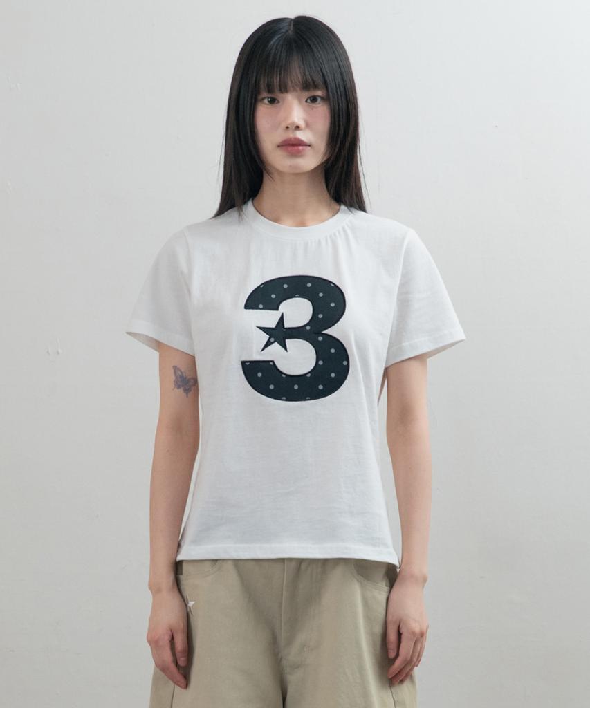BAUF 3 Logo Dot Slim Fit T-Shirt [White]