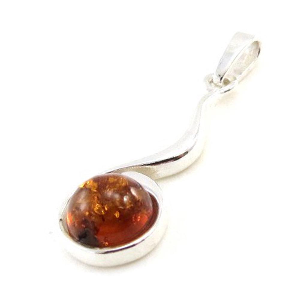 Les Trésors De Lily [J0021] - Silver Pendant 'Inspiration' Amber Silver (rhodium-plated) - 35x10 Mm