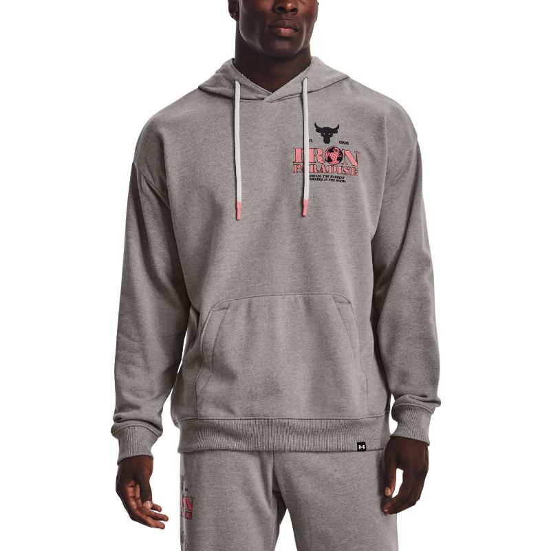 Under Armour Мужская толстовка с капюшоном и принтом, на шнурке, серая 1373562-294