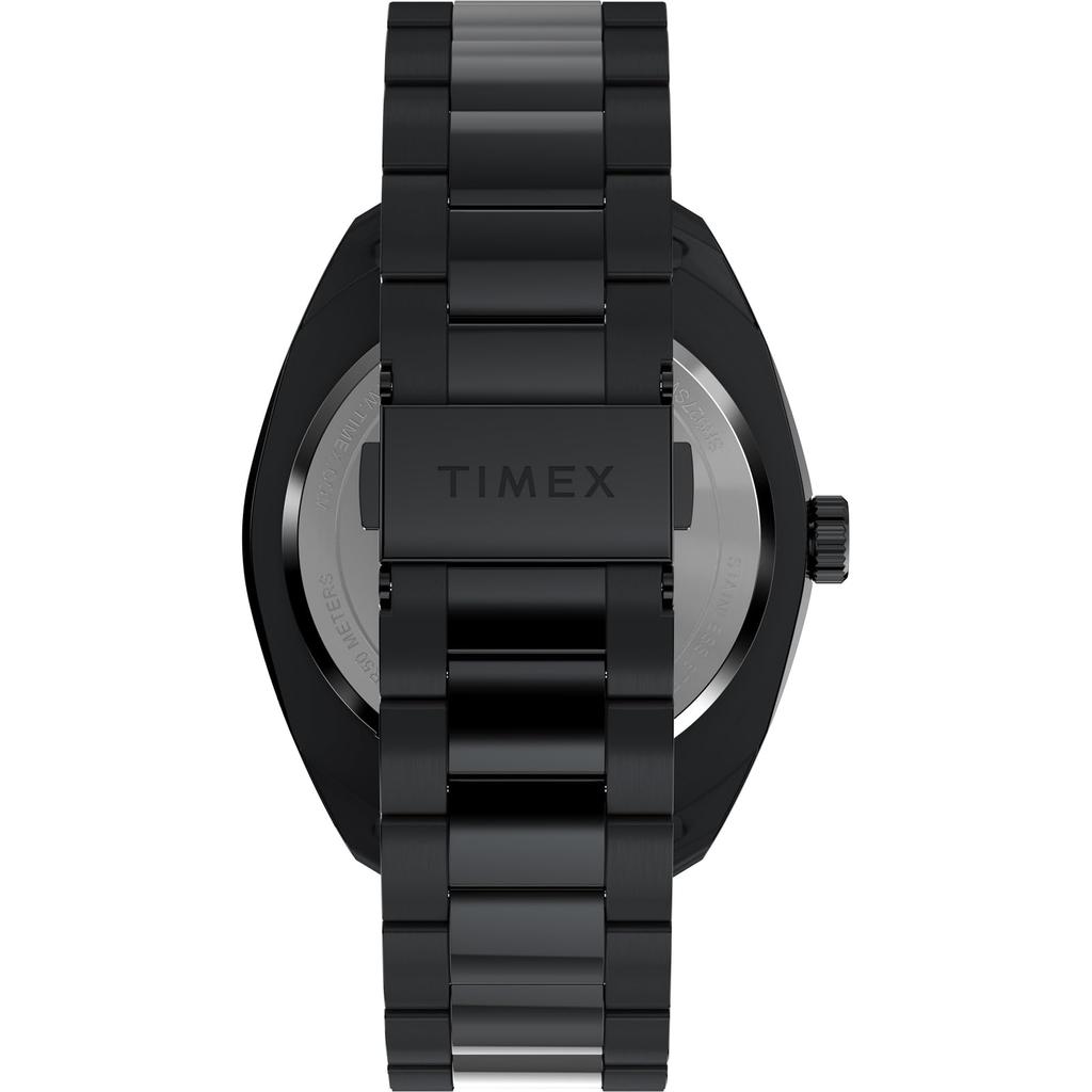 TIMEX Weston TW2Y22800 quartz men's watch, 5 ATM water resistant, mineral glass, black dial, stainless steel.