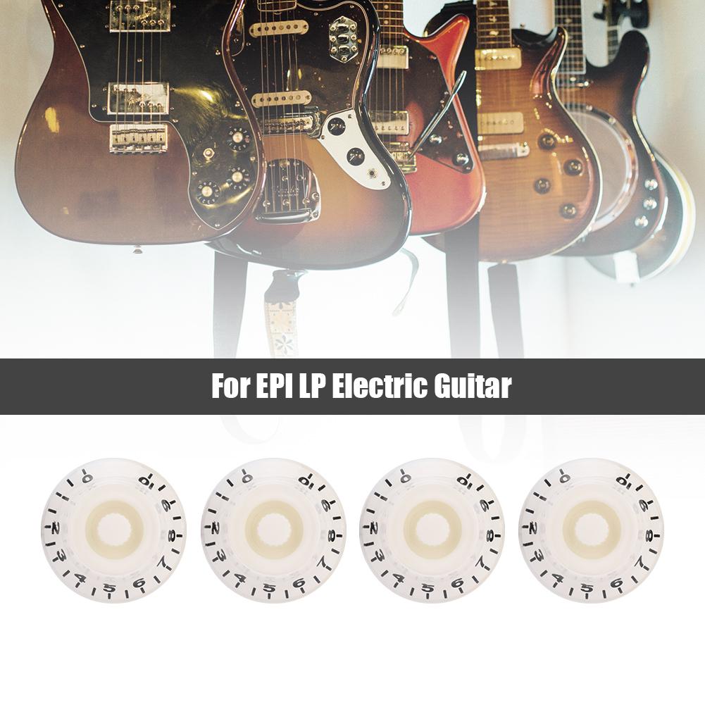4 PCS Speed Tone Volume Control Knobs for EPI LP Electric Guitar (White  Black)