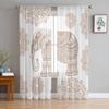 Богемные прозрачные шторы с рисунком слона для детской спальни, гостиной, вуалевые оконные шторы, тюлевые драпировки