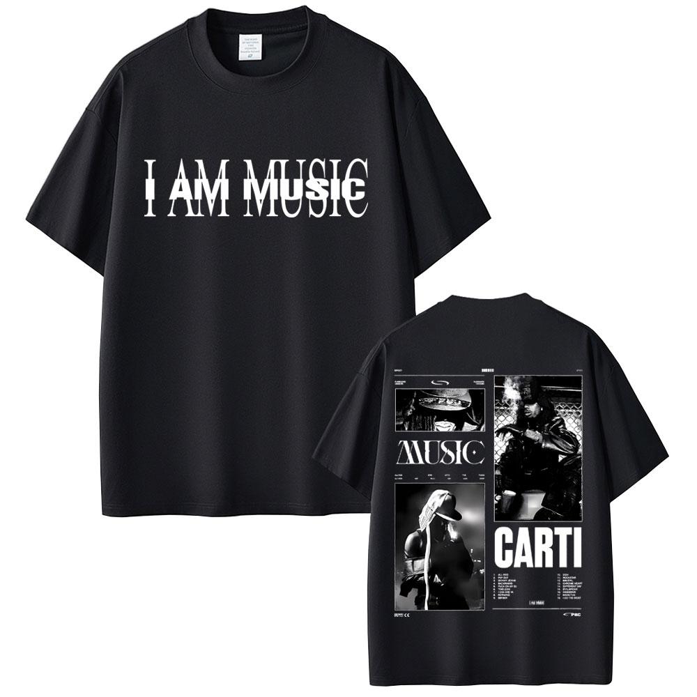 Футболка с графическим принтом обложки нового альбома рэпера Playboi Carti I Am Music, мужская повседневная винтажная футболка, мужские футболки свободного покроя в стиле хип-хоп