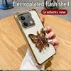 Для Xiaomi 17 pro max 3D Чехол-подставка 'Бабочка' с гальваническим покрытием для Xiaomi 17 Pro Max 13T 14T 12T 15T Pro Противоударная крышка-подставка