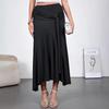 2026 Весна Новый Стиль Деревянная Декоративная Юбка Женская С Завышенной Талией Облегающая Подчеркивающая Бедра Лентой