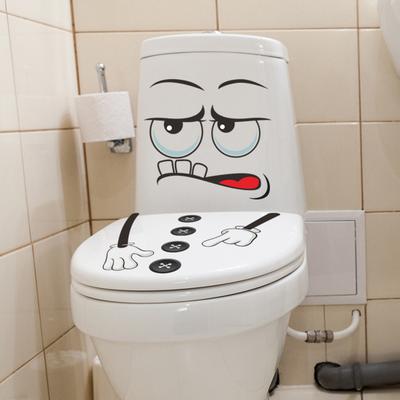 Yousheng Cartoon Expression Наклейка на унитаз Водонепроницаемая Съемная Самоклеящаяся ПВХ Настенная Наклейка для Гостиной Ванной Комнаты Смешное Выражение Крышка для Сиденья Для Унитаза