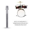 6 шт. Стандартный набор стержней натяжения ключа для бас-барабана 6 * 60 мм, запасной аксессуар