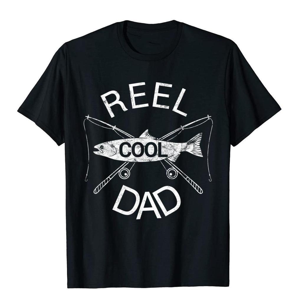 Reel Cool Dad T-Shirt Fishing Father's Day Papa Daddy Gift T-Shirt Special Men's T-Shirts Cotto
