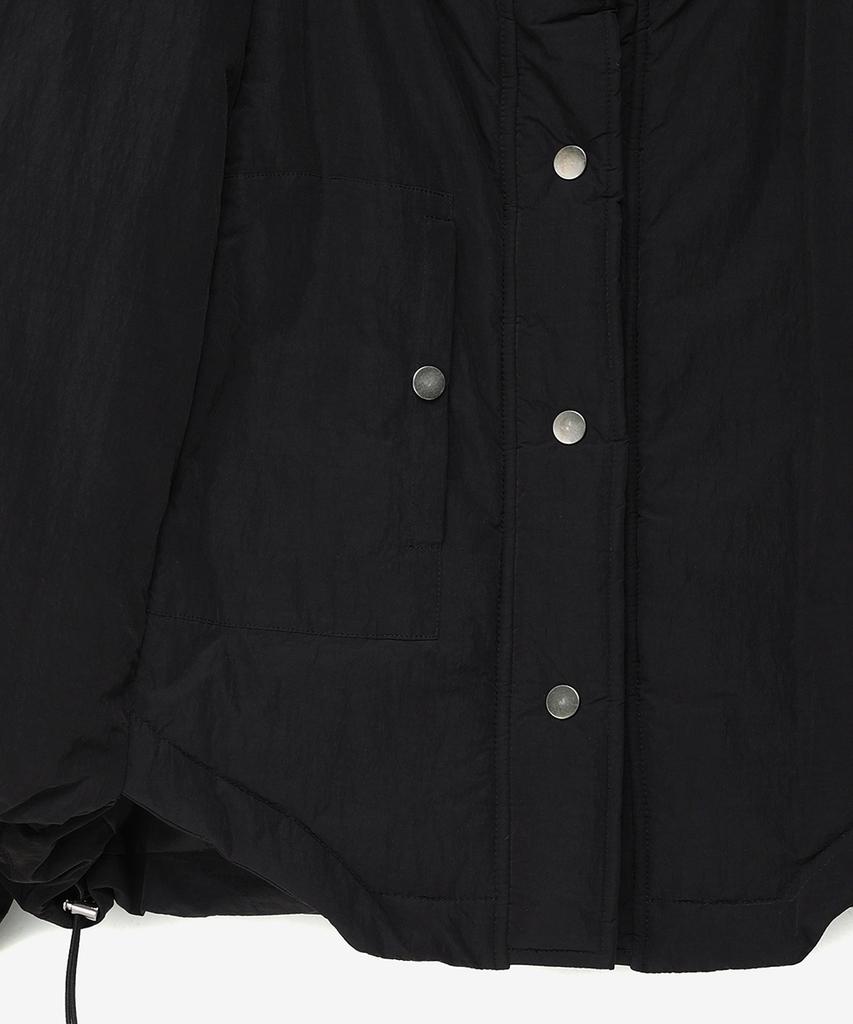 Noirer For Woman Crop Layered Puffer Jacket (Black)
