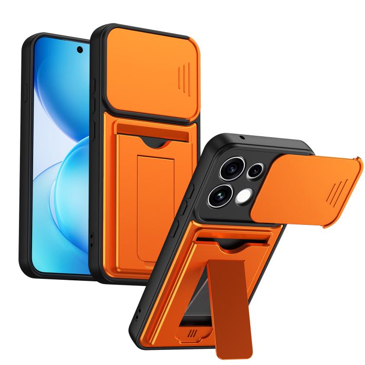Card‑Holder‑Series Sliding‑Lens‑Cover PC Hybrid TPU Shockproof Phone Case For OPPO Reno15 Pro Max 5G Global
