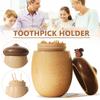 Wooden Toothpick Holder Japanese Acorn Shaped Toothpick Storage Box Stand Table Decoration Toothpick Dispenser Kitchen Organizer