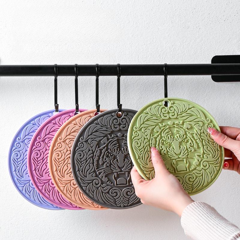 Кухонный силиконовый коврик Круглая подставка Водонепроницаемая подставка под приборы Термостойкая подставка под кастрюлю Подставка под чашку Украшения для дома и столовые принадлежности