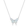 European, American and Korean niche platinum white Opal butterfly necklace women's versatile collarbone chain