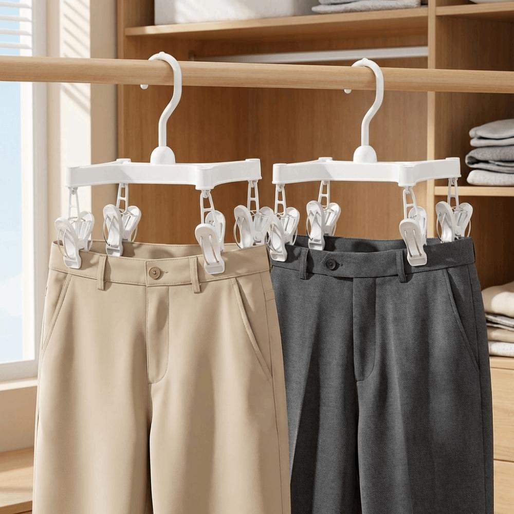 360° Rotatable H Shaped Trouser Hanger Quick Drying Wind-Resistant Underwear Drying Rack Space Saving Efficient Pants Hanger