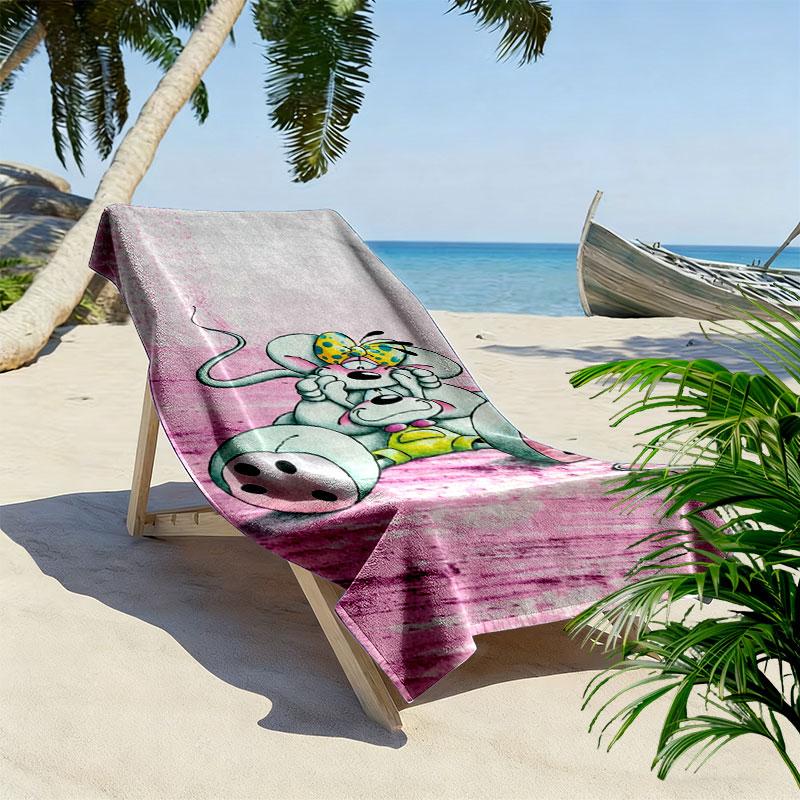 Diddl Print Beach Towel, Large Soft Quick Dry Towel for Beach Camping Swimming