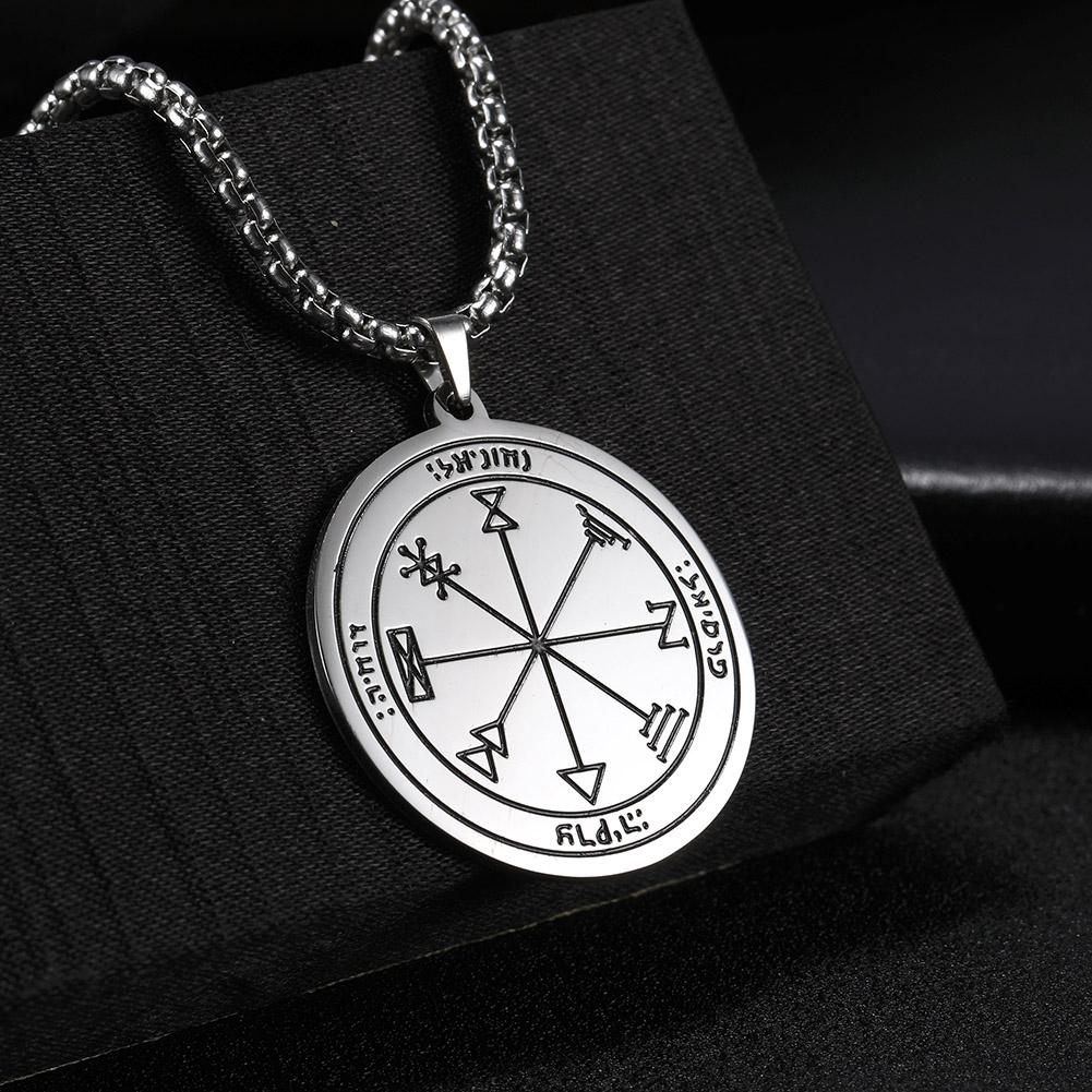 Key of Solomon Necklaces Pentacle of the Sun Mercury Jupiter Alpha Master of EternityTalisman Stainless Steel Necklaces