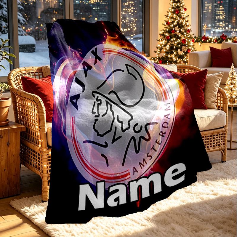 Custom Name Personalized Ajax Print Blanket, Home Decor, Bedroom, Sofa, Camping, Couch, Gifts for Birthday Christmas