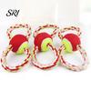 Interactive Dog Toy Pet Toys Figure-8 Shape Chewing Rope with Built-in Tennis Ball Durable Natural Energy Release Cotton Tug of War for Teeth Cleaning